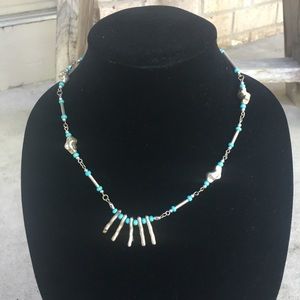 Turquoise and silver fashion necklace 2
